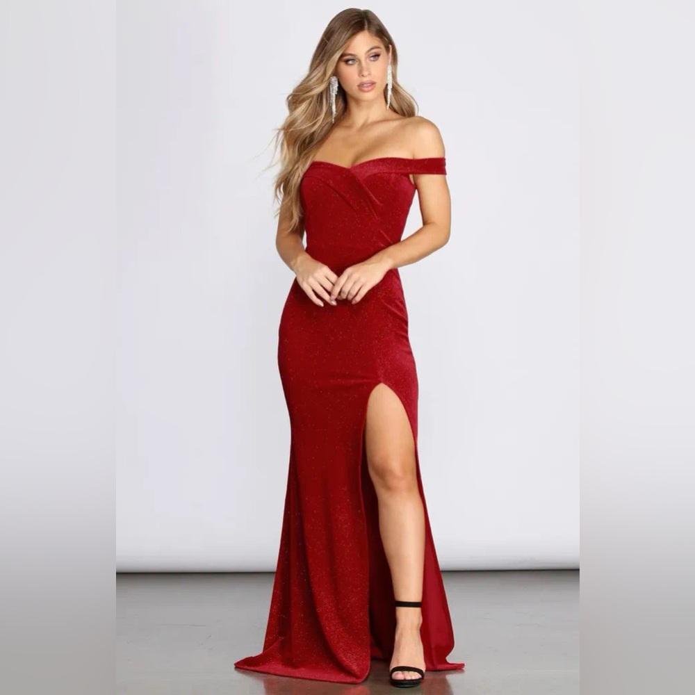 Red Velvet Glitter Dress